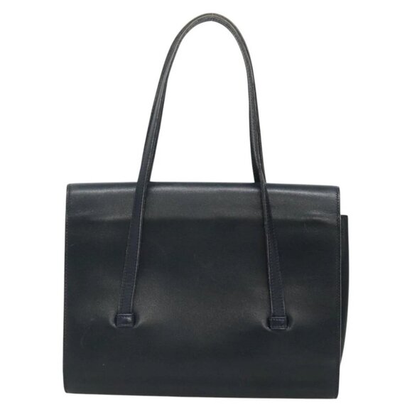 Christian Dior Hand Bag Leather Navy Gold Auth bs22492 - Picture 2 of 16